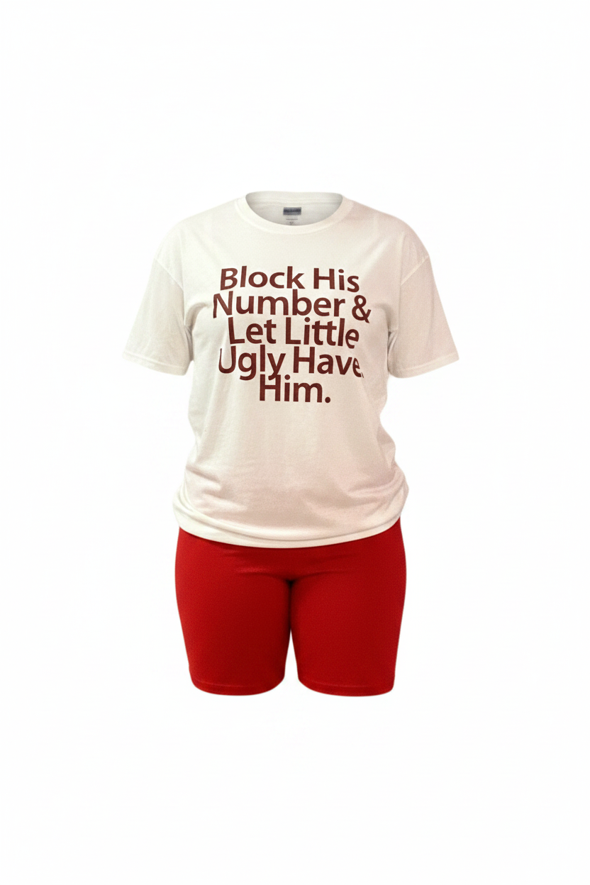 Block His Number Graphics Short Pants Sets