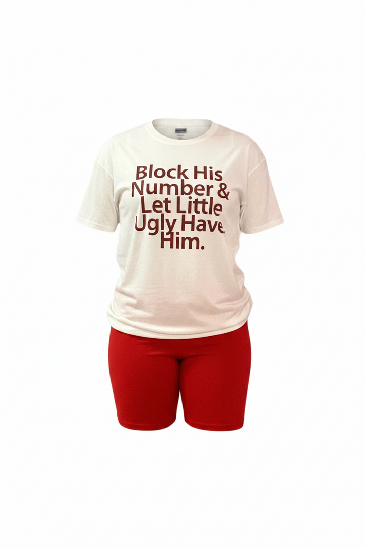 Block His Number Graphics Short Pants Sets