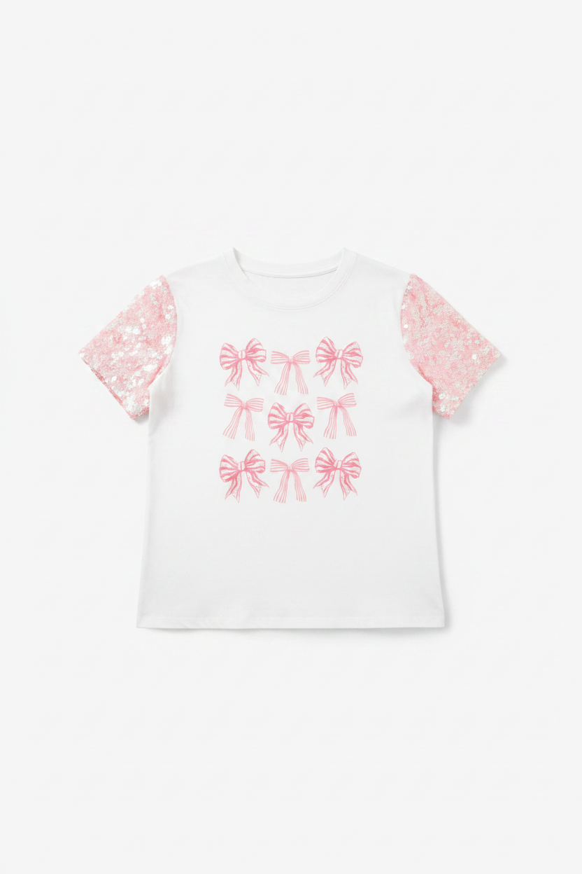 Christmas Bows Sequin Graphic Shirt