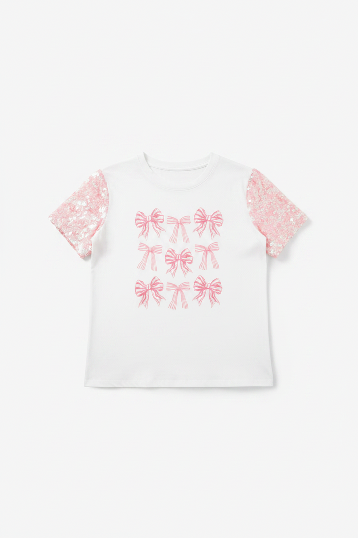 Christmas Bows Sequin Graphic Shirt