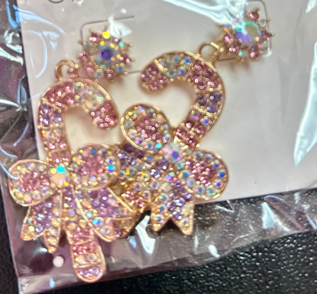 Candy Cane Christmas Earrings