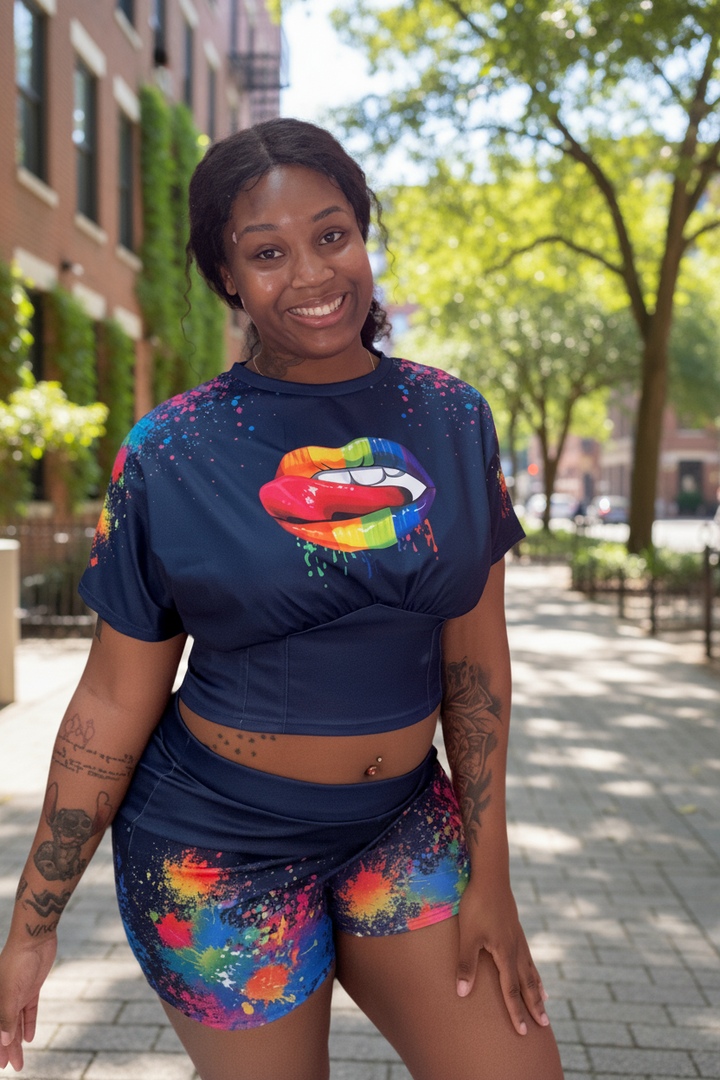 “Slick” Graphic Short Pants Sets