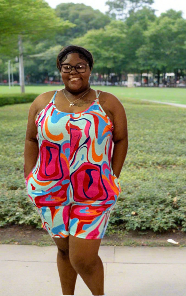 Cute & Colorful Short Pants Romper Set