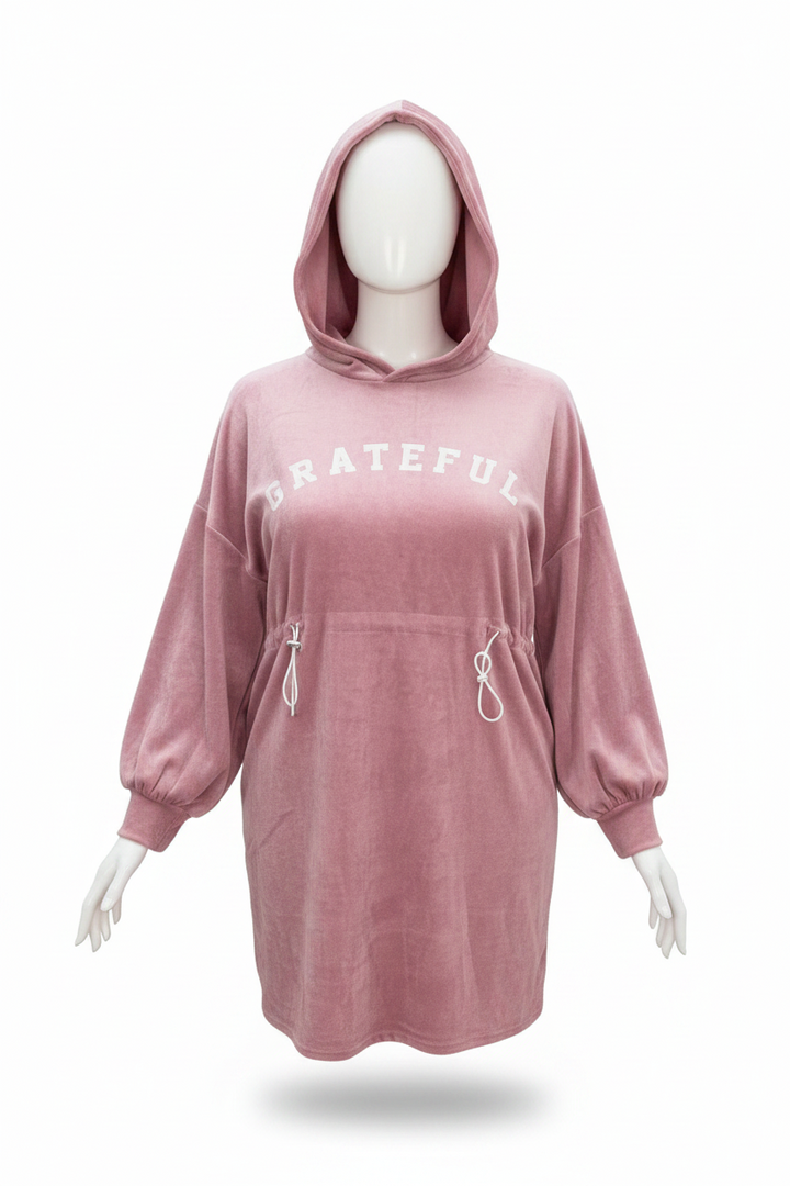 I’m Grateful Hooded Mini Dresses
