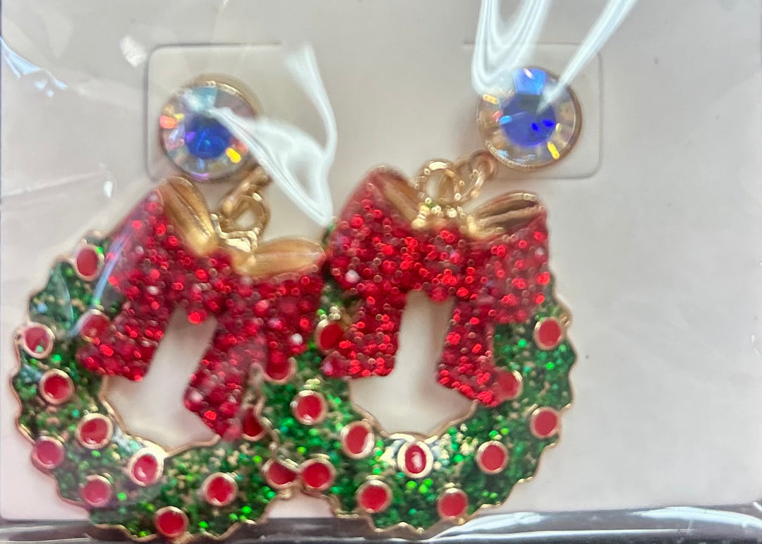 Wreath Christmas Earrings