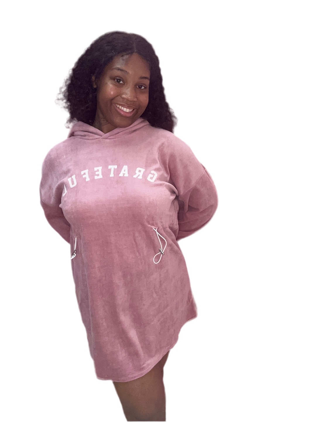 I’m Grateful Hooded Mini Dresses