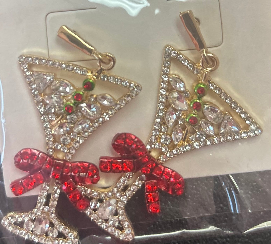 Martini Glasses Christmas Earrings