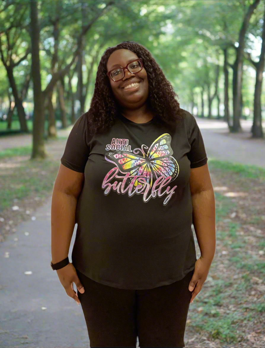 Anti Social Butterfly Graphic T-Shirts