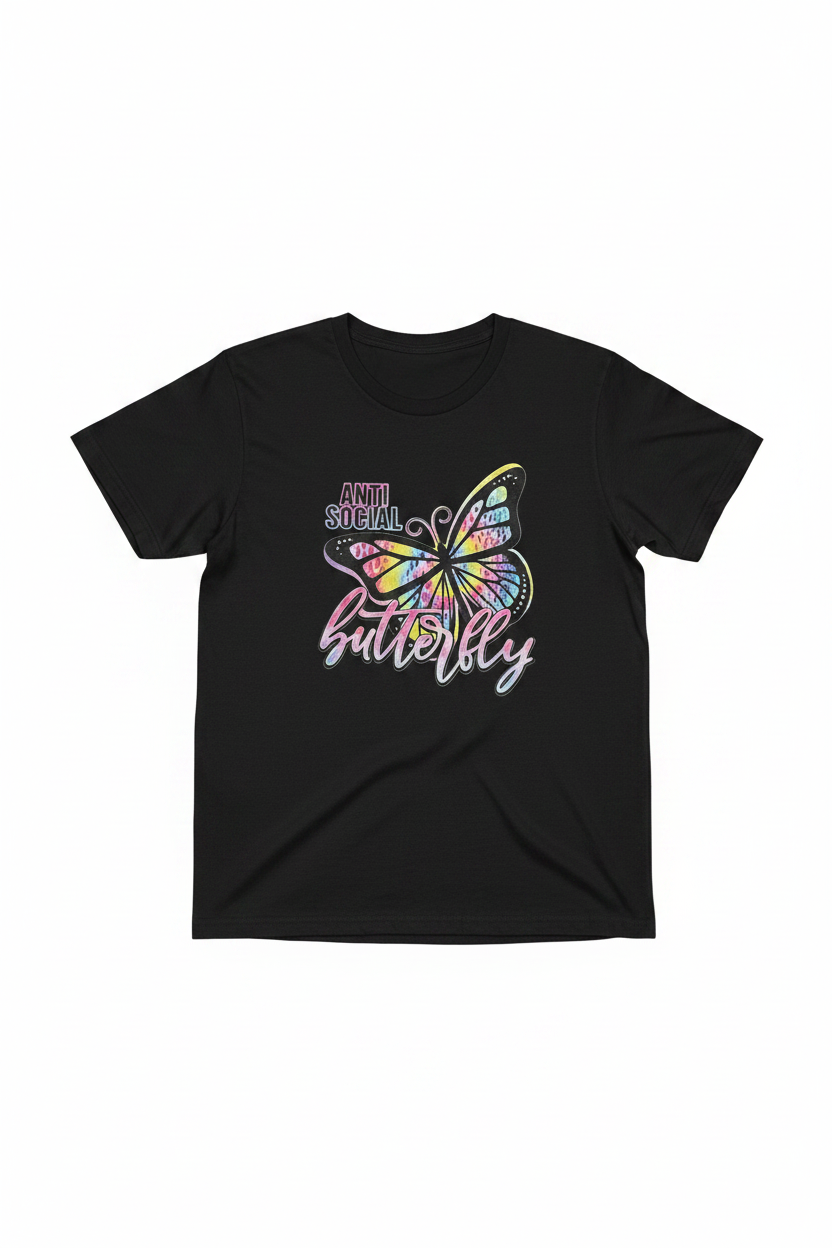 Anti Social Butterfly Graphic T-Shirts