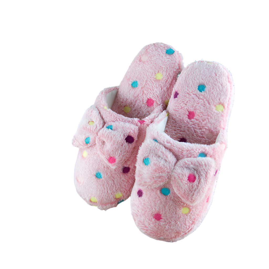 Fuzzy Bow House Shoes
