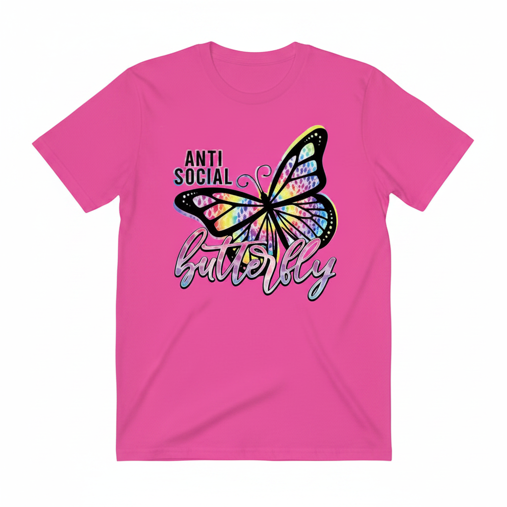 Anti Social Butterfly Graphic T-Shirts