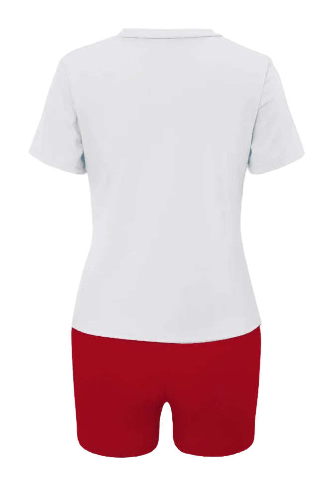Block His Number Graphics Short Pants Sets