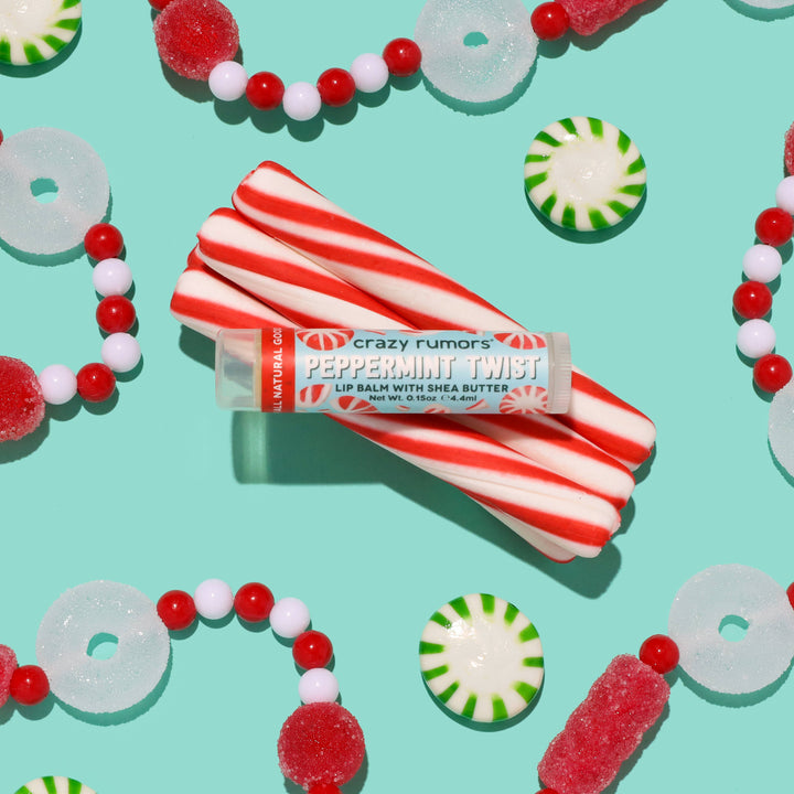 All Natural, Vegan Peppermint Twist Lip Balm - Holiday