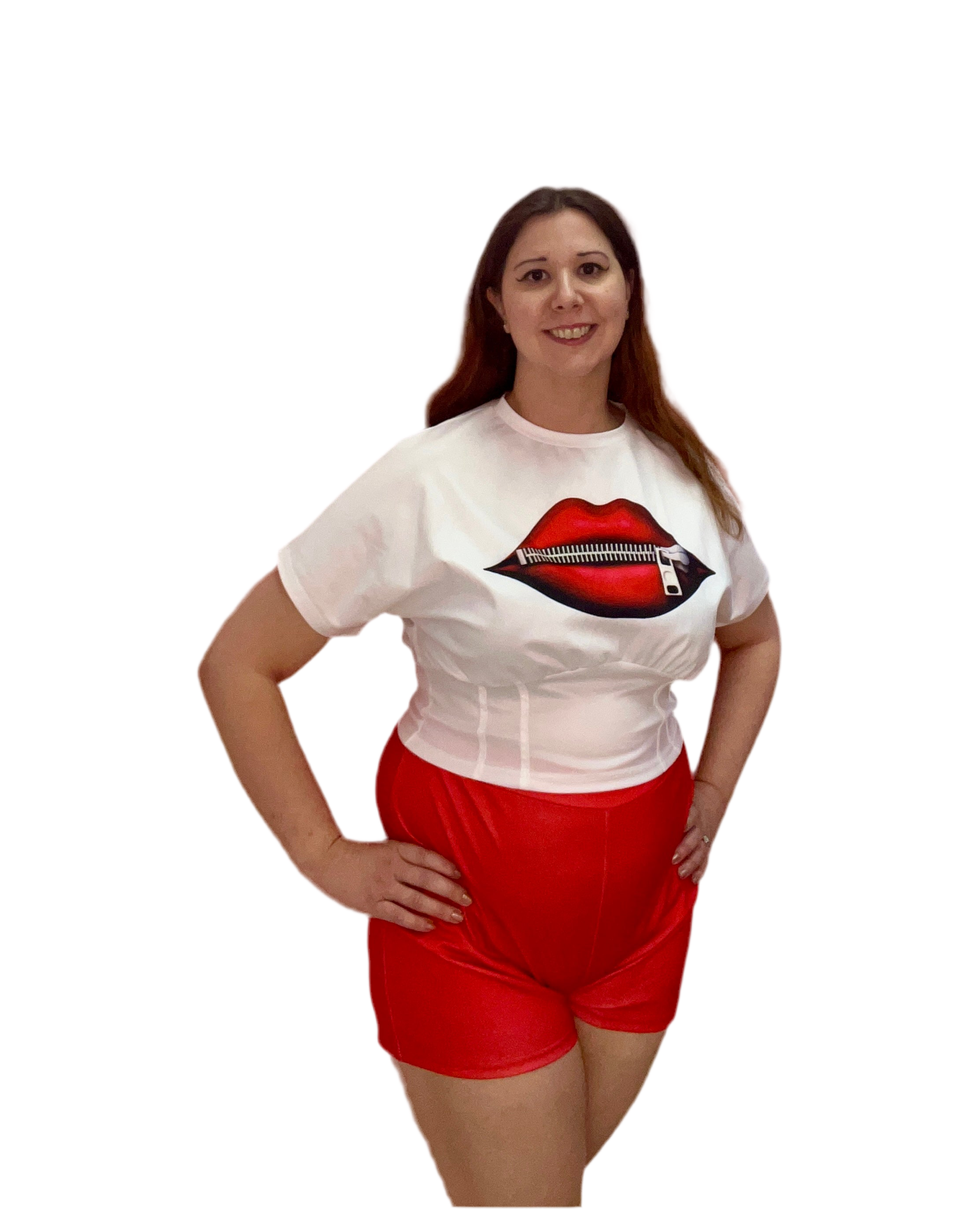 My Lips Are Sealed Graphic Short Pants Sets