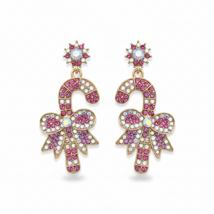 Candy Cane Christmas Earrings