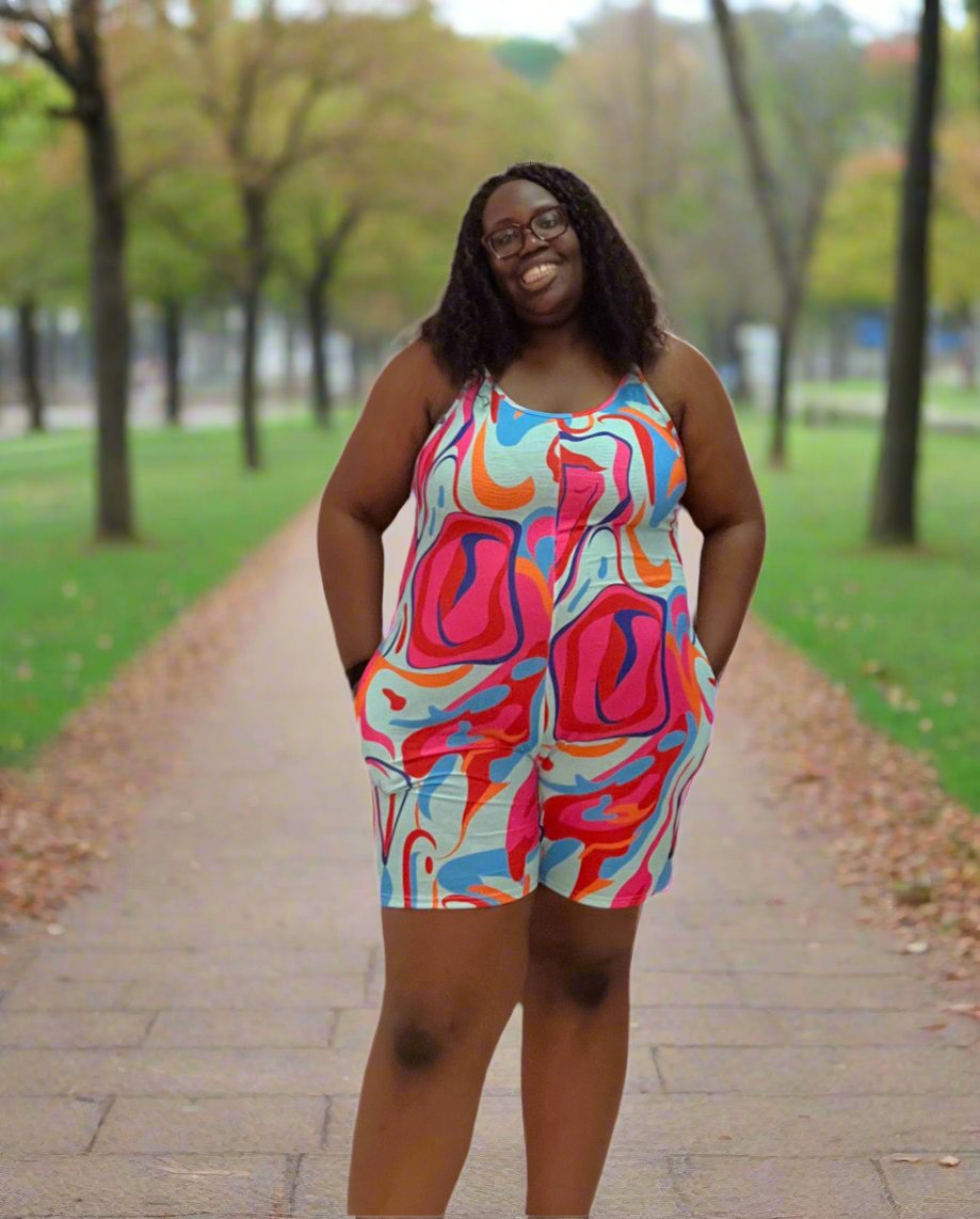 Cute & Colorful Short Pants Romper Set