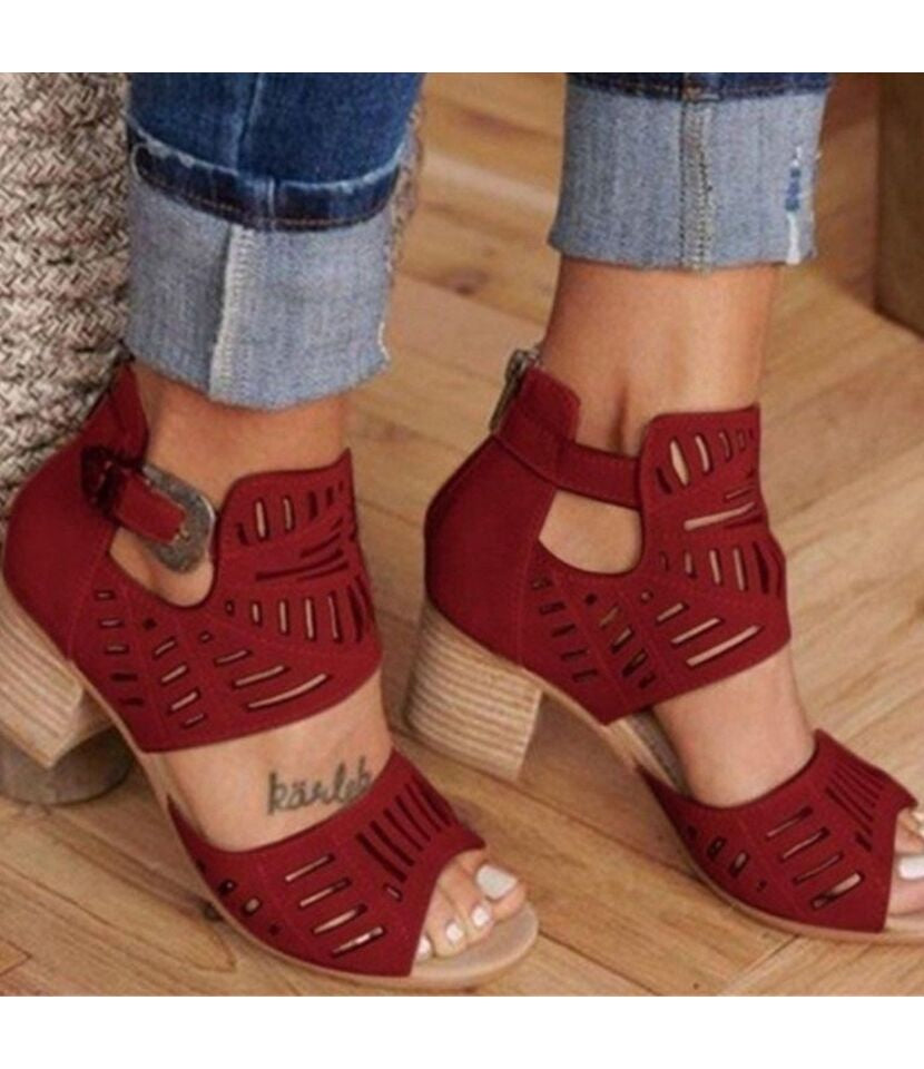 Pretty In Red Heel Sandals