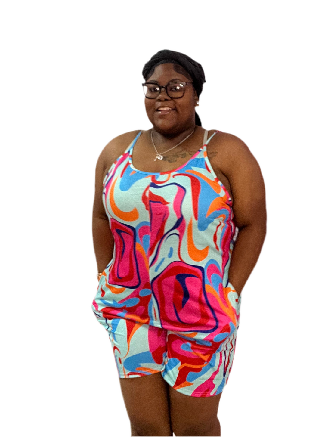 Cute & Colorful Short Pants Romper Set