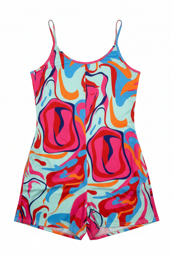 Cute &amp; Colorful Short Pants Romper Set