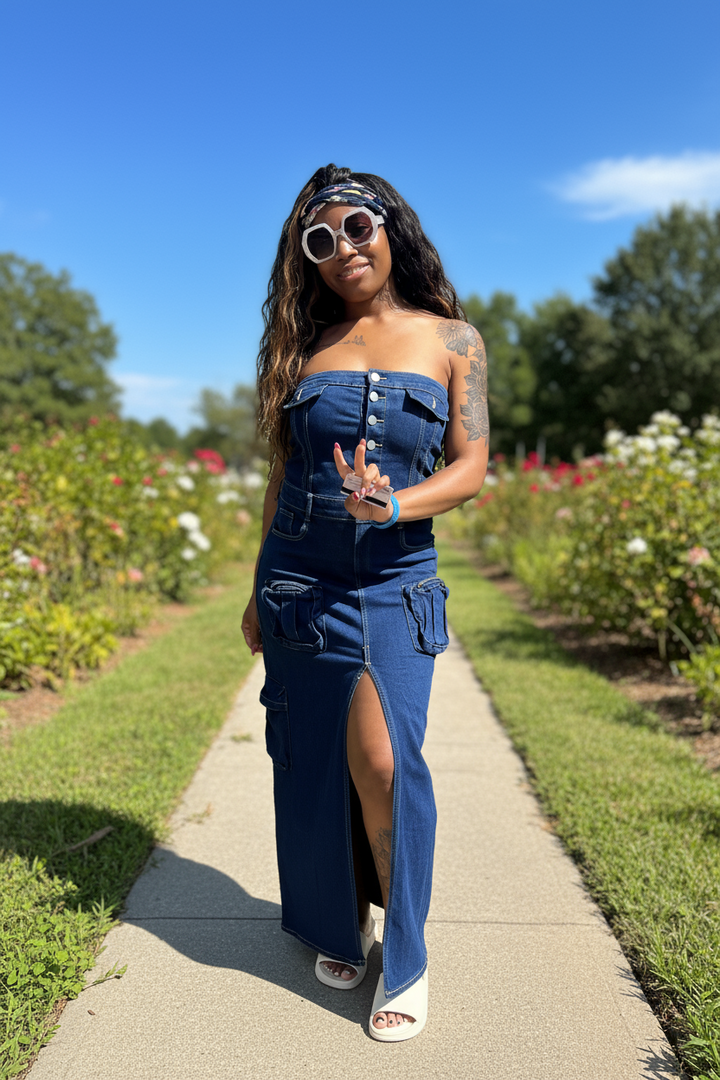 Baby It’s Cold Shoulders Denim Dresses