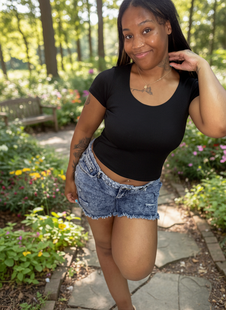 Get Ripped Light Denim Short Pants