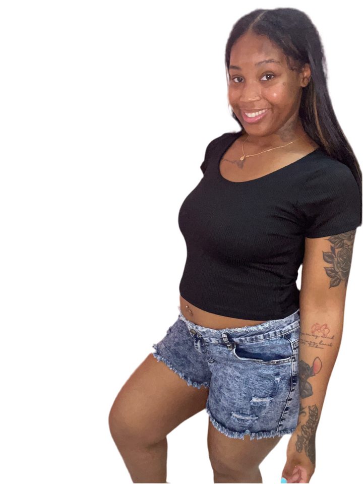 Get Ripped Light Denim Short Pants