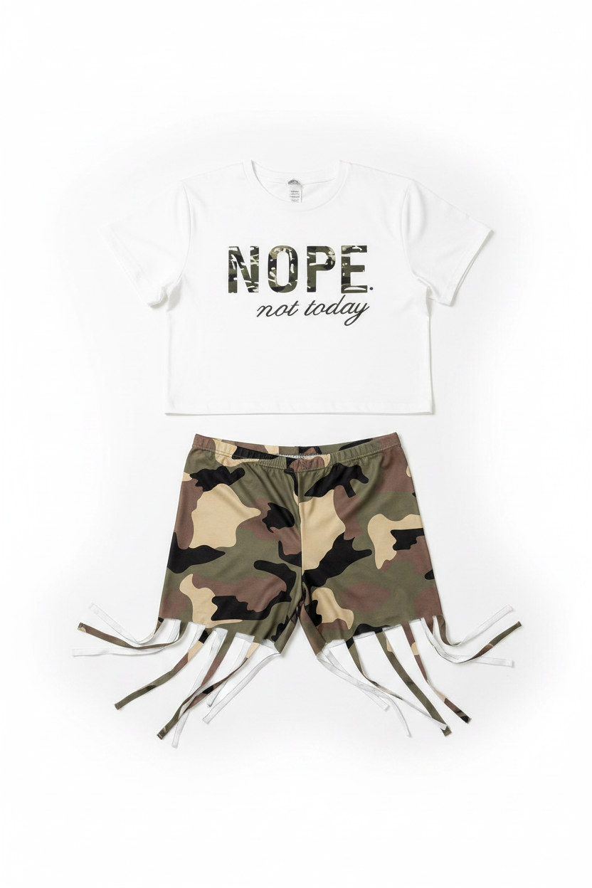 Nope Not Today Short Pants Sets