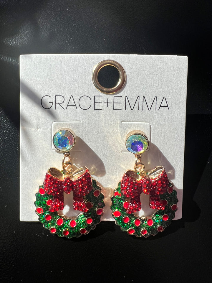 Wreath Christmas Earrings