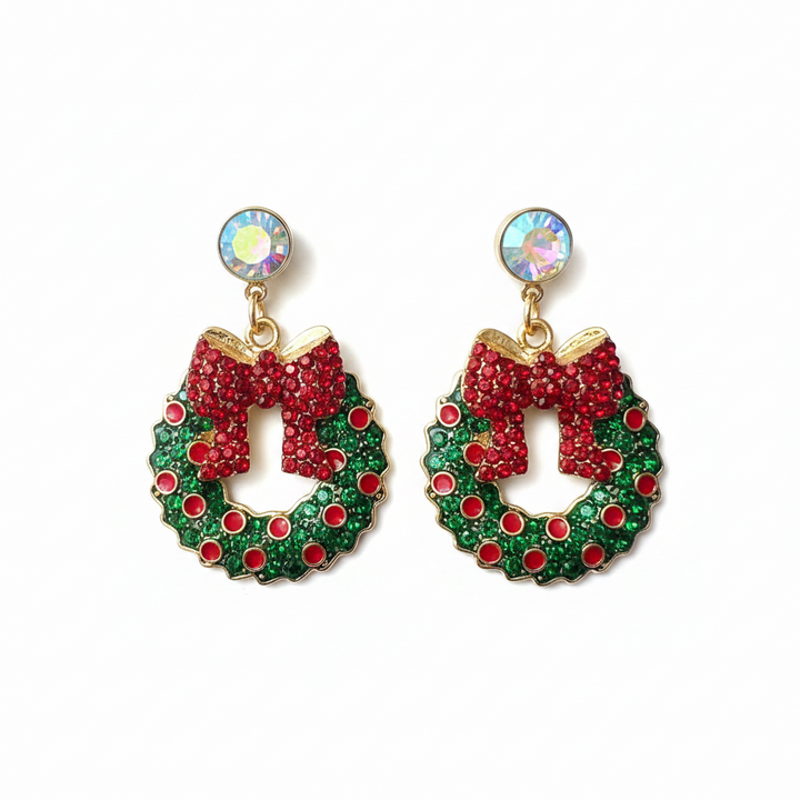 Wreath Christmas Earrings