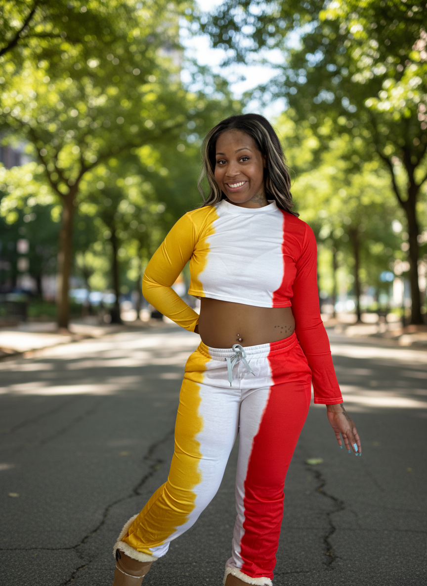 Tie Dye Long Pants Sweat Sets