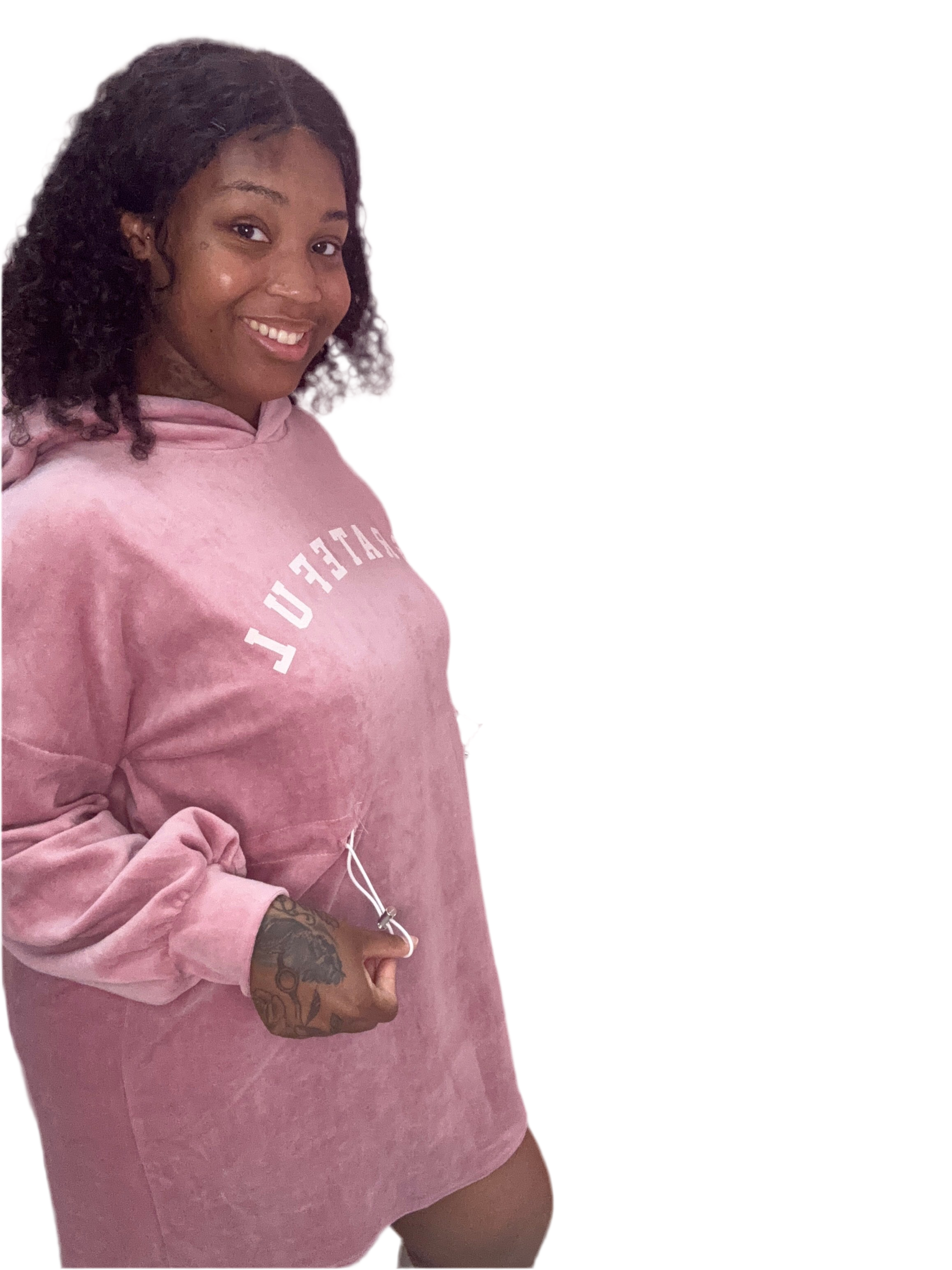 I’m Grateful Hooded Mini Dresses