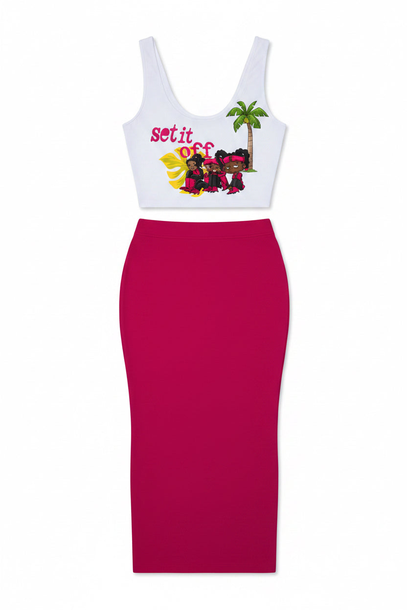 Cool As A Breeze Graphic Design Skirt Sets