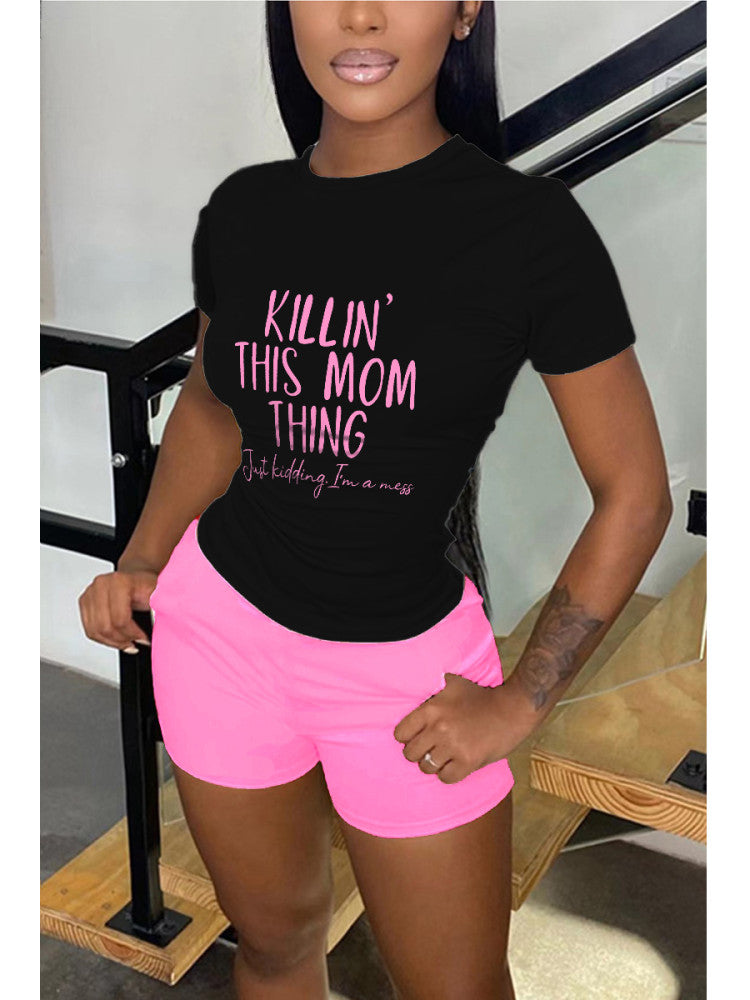 It’s A Mom Thing Graphics Short Pants Sets